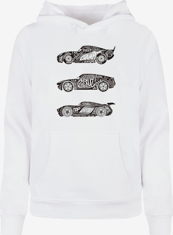 ABSOLUTE CULT Sweatshirt 'Cars - Text Racers' in Weiß: predná strana