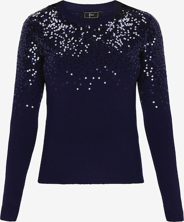 faina Svetr – modrá: přední strana