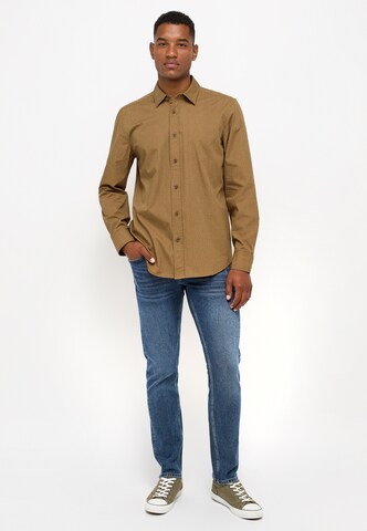 MUSTANG Regular fit Button Up Shirt in Beige