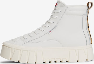 Tommy Jeans High-Top Sneakers in White: front