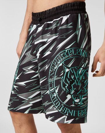 Plein Sport Regular Shorts 'Tiger' in Schwarz