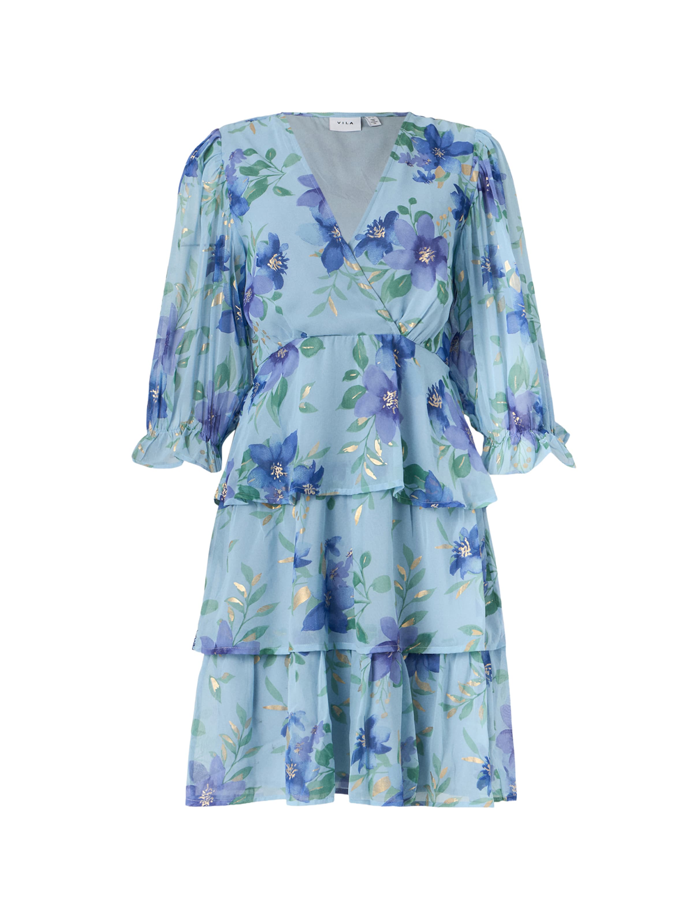 VILA Jurk 'VIMAGNOLIA' in Blauw: voorkant