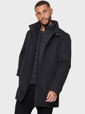 Threadbare Winter Coat 'Central' in Black: front