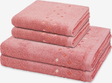ROSS Towel 'Stoneline' in Red: front