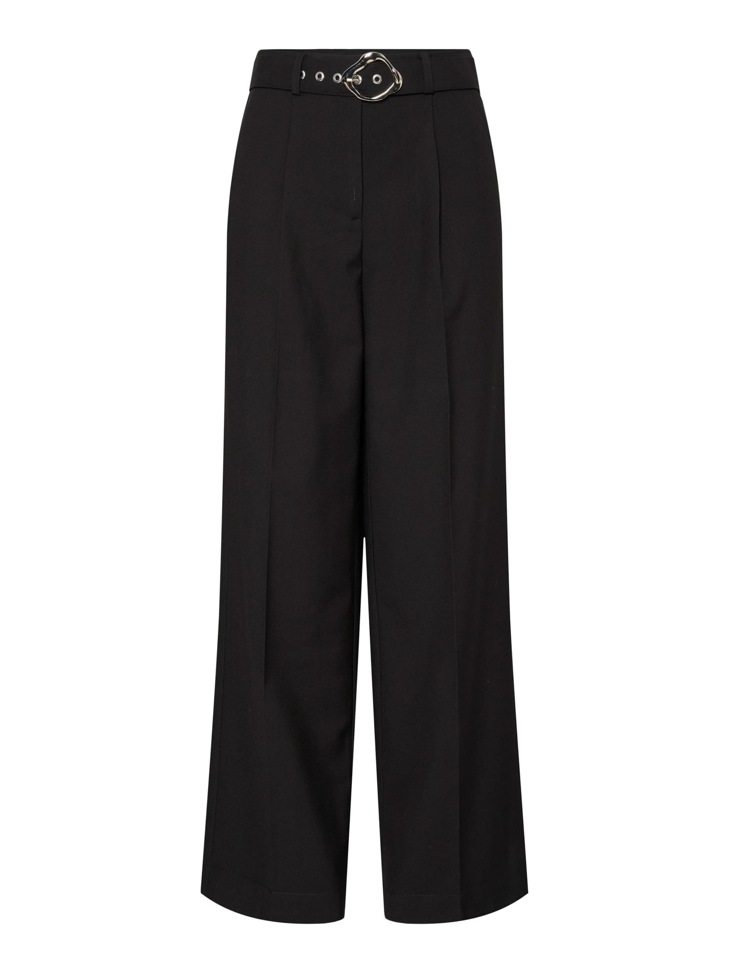 YAS Bukser med lægfolder 'YASErima' i sort, Produktvisning