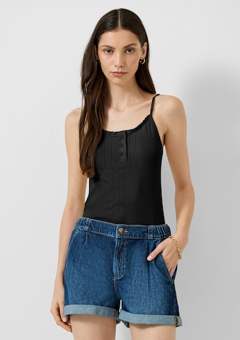 QS Top in Schwarz: Vorderseite