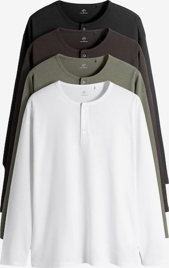 Marškinėliai iš The Set, spalva – tamsiai ruda / alyvuogių spalva / juoda / balta, Prekių apžvalga