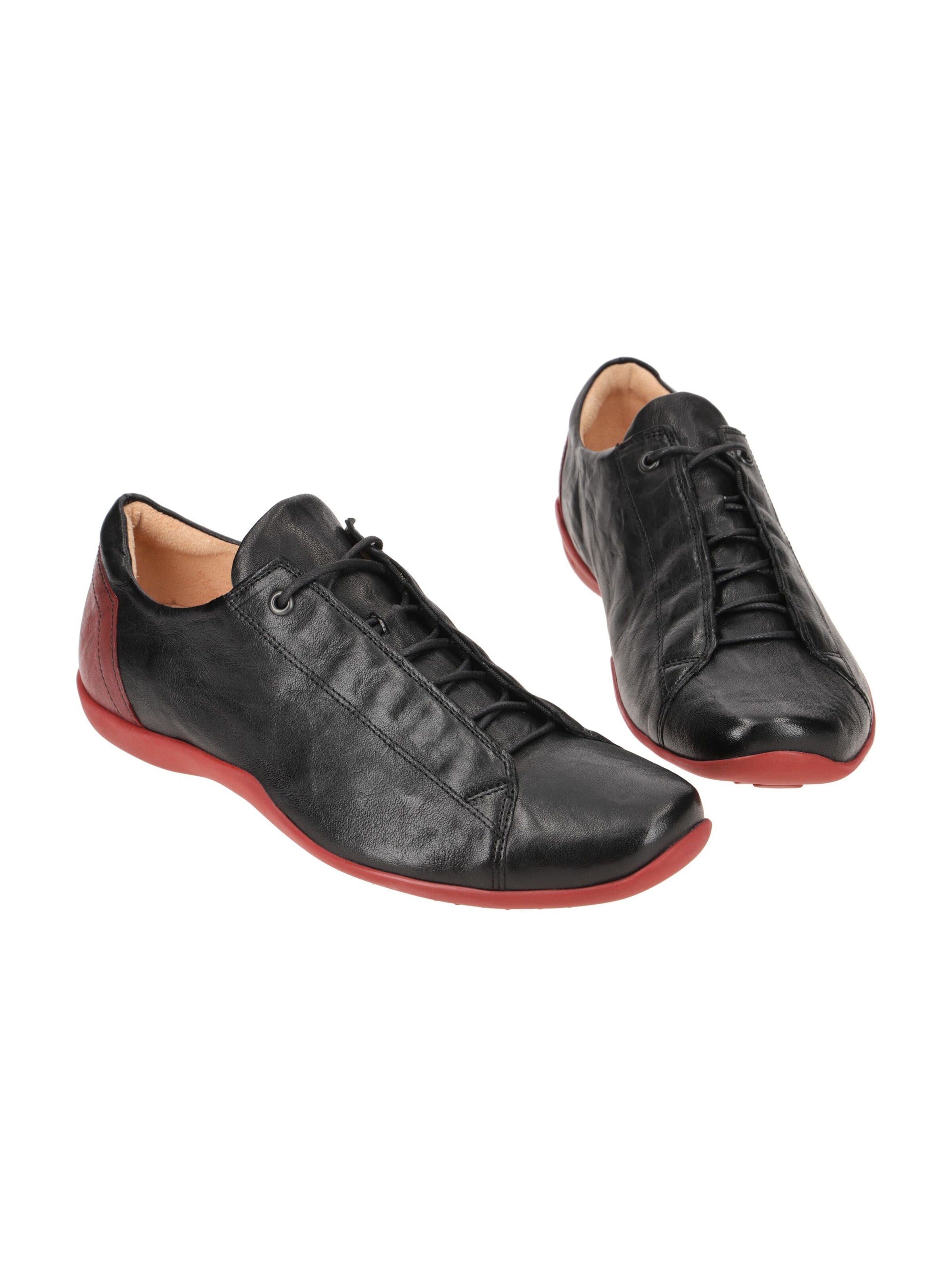 THINK! Lace-Up Shoes 'Think Stone Schuhe schwarz rot Schnürer 806' in Black