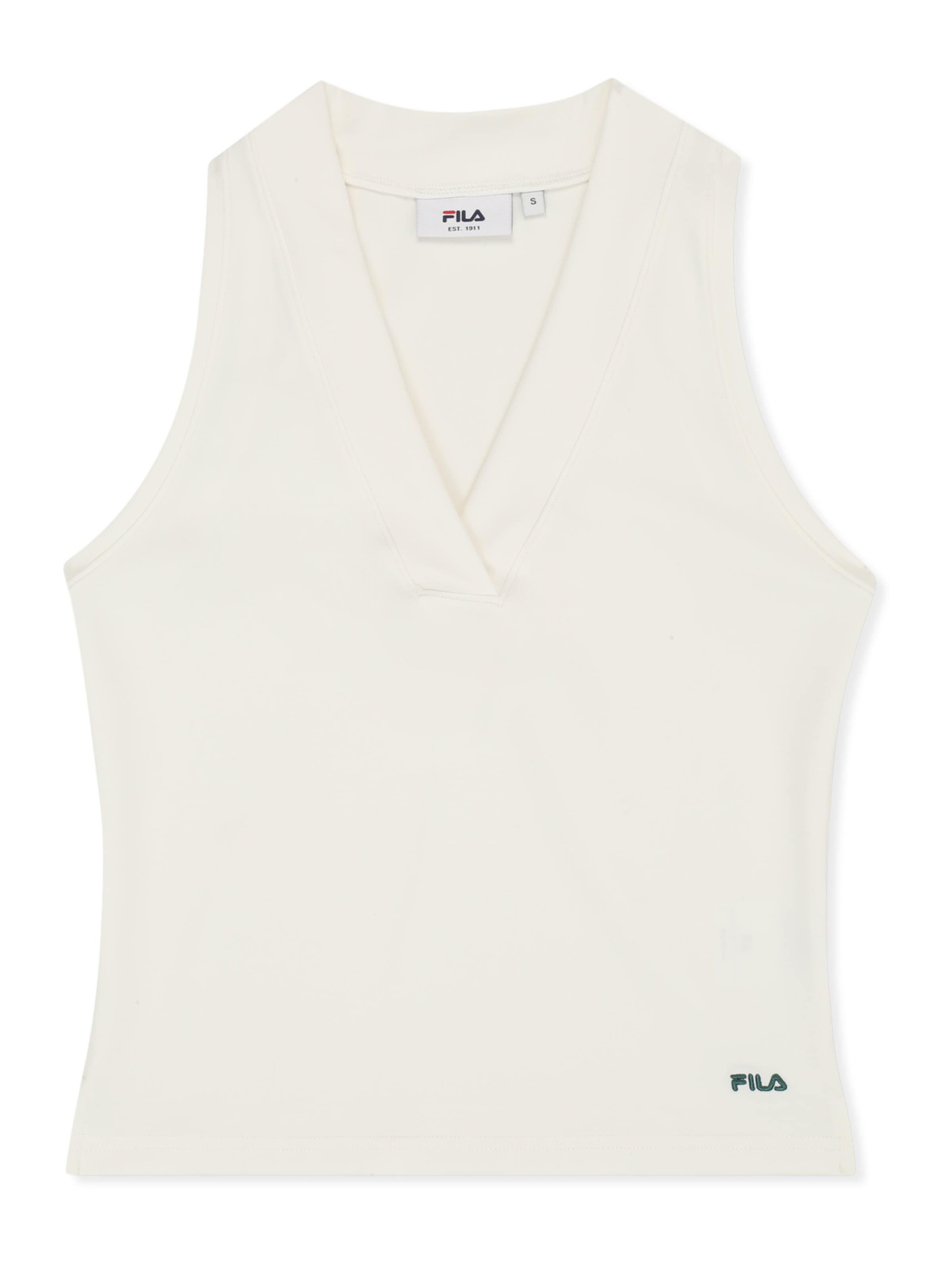 Top 'LUNATA graphic sleeveless v-neck top' di FILA in bianco