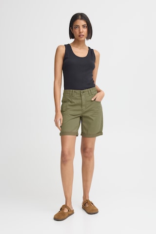 Pulz Regular Broek 'PZEVELYN' in Groen: voorkant