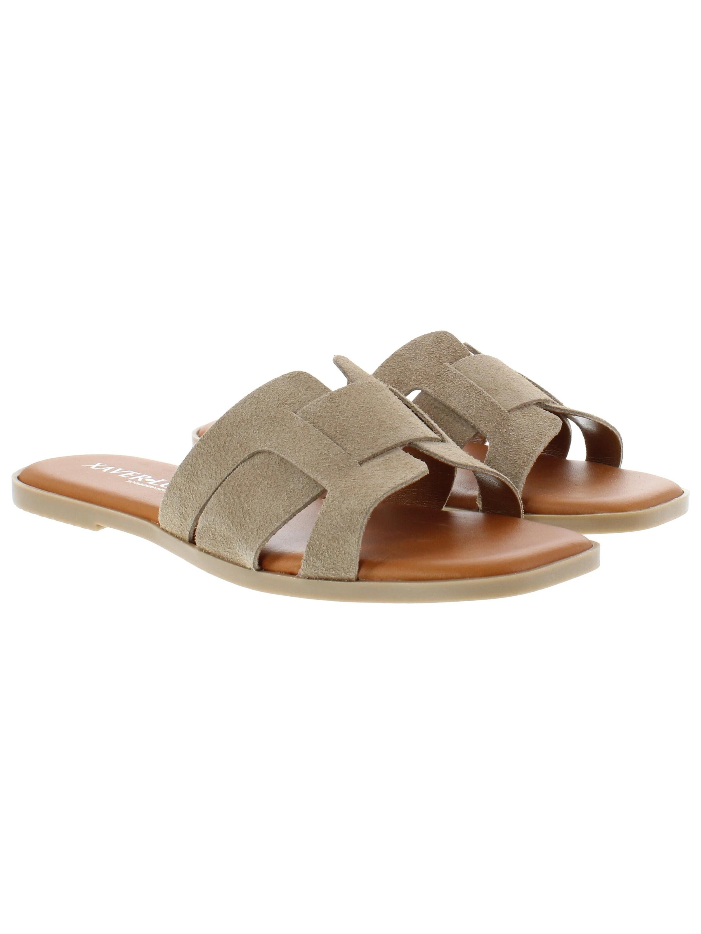 XAVER LUIS Schuhmanufaktur Mules 'Roberta' in Beige