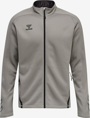 Hummel Athletic Zip-Up Hoodie in Grey: front