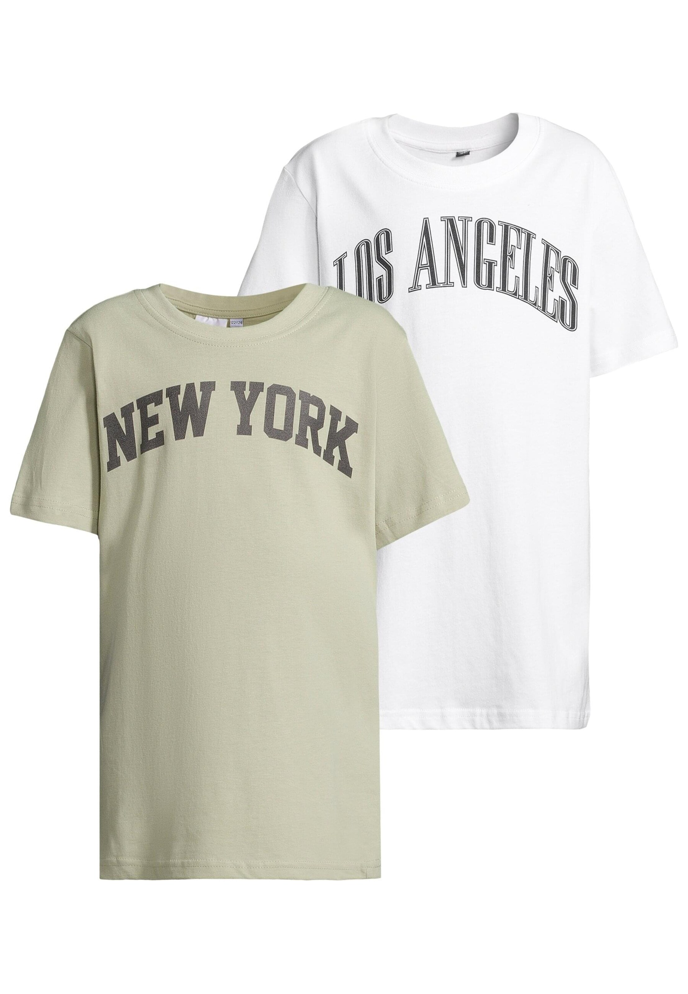Maglietta 'New York & Los Angeles College' di Urban Classics in verde: frontale