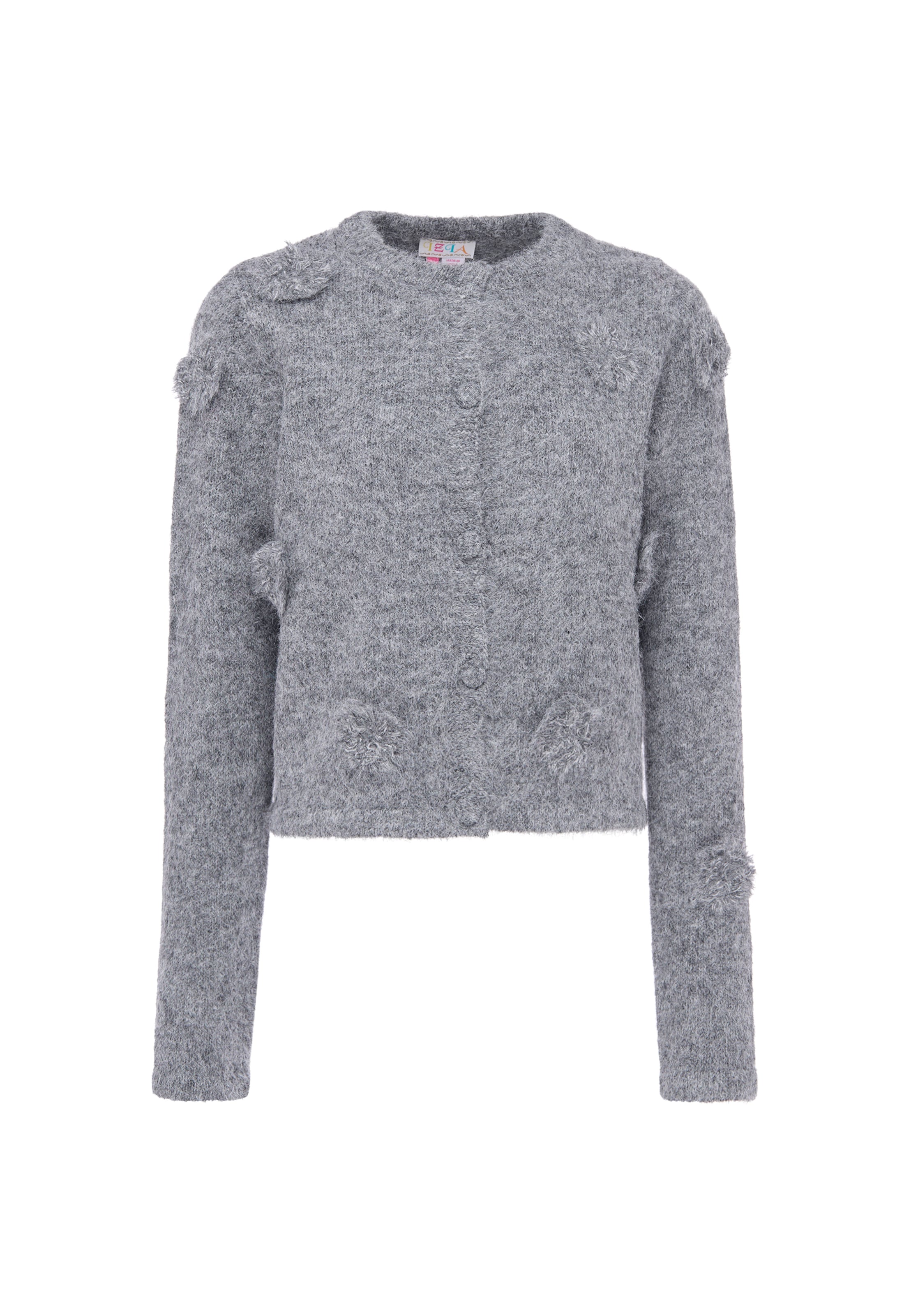 IZIA Knit Cardigan in Grey: front