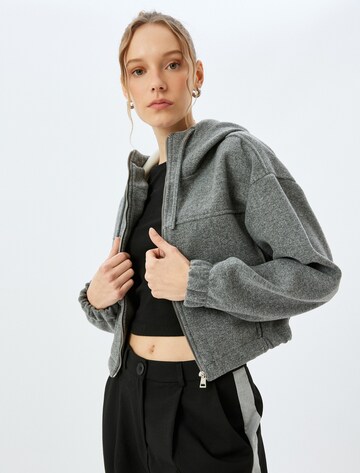 Koton Zip-Up Hoodie in Grey