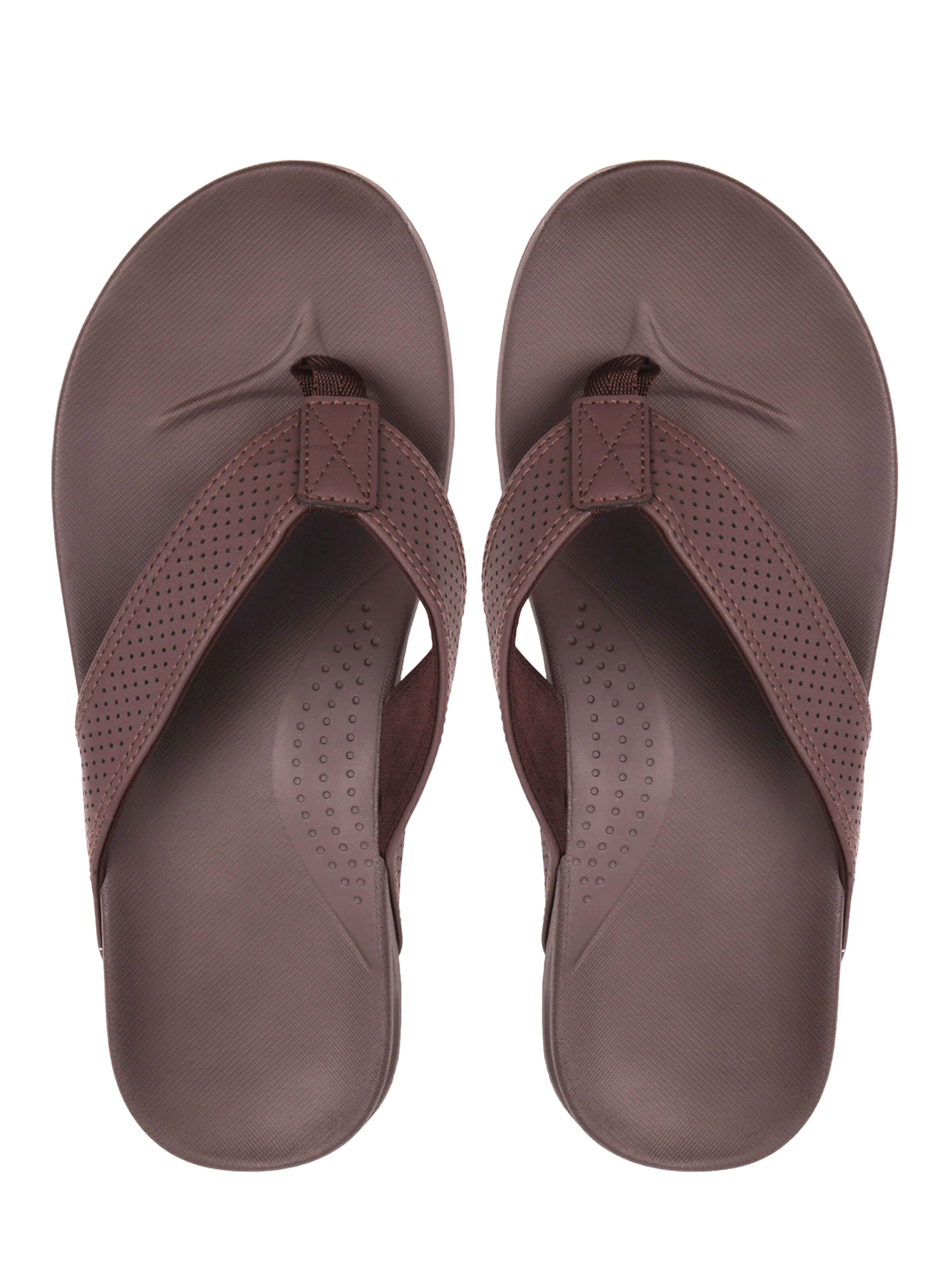 Youecci Mules 'Customized flip flops with a zigzag strap and arch design' in Brown