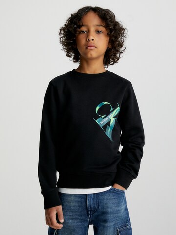 Calvin Klein Jeans Sweatshirt in Zwart: voorkant