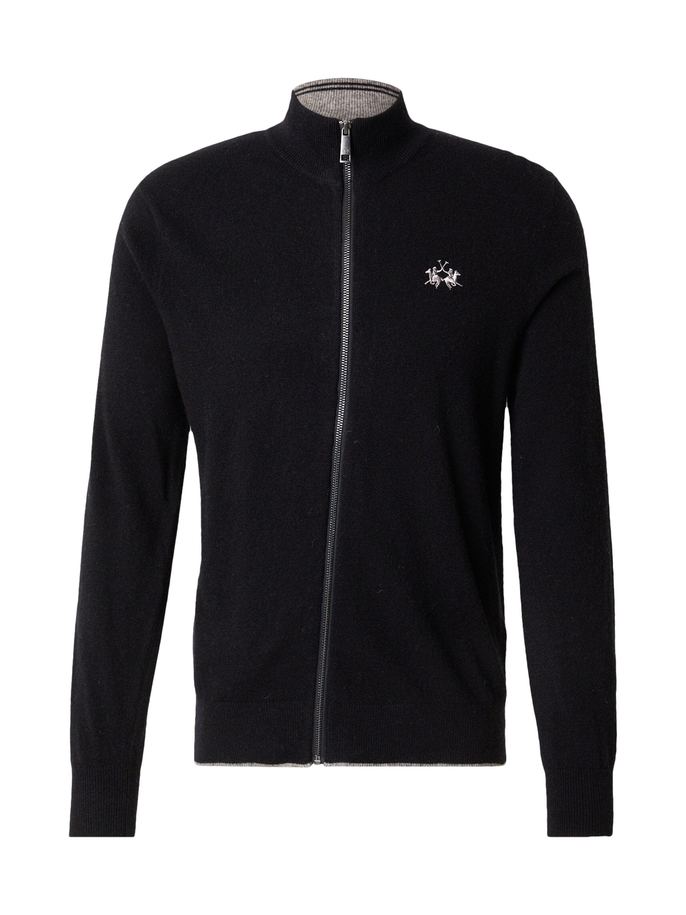 La Martina Плетена жилетка в черно: отпред