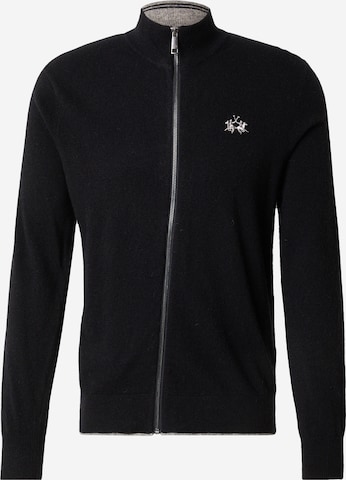 melns La Martina Adīta jaka: no priekšpuses