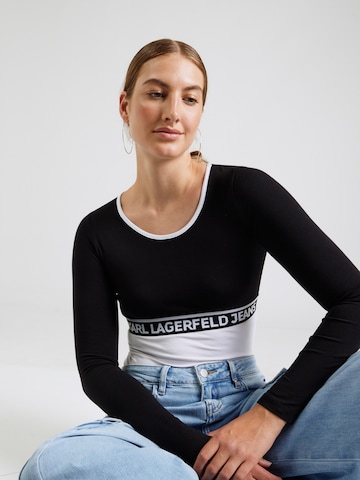 KARL LAGERFELD JEANS - Camisa body em preto: frente