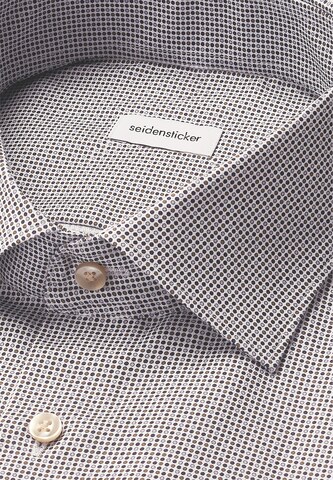 Coupe slim Chemise business 'Schwarze Rose' SEIDENSTICKER en gris