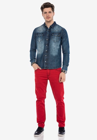 CIPO & BAXX Regular Fit Jeanshemd 'Diego' in Blau