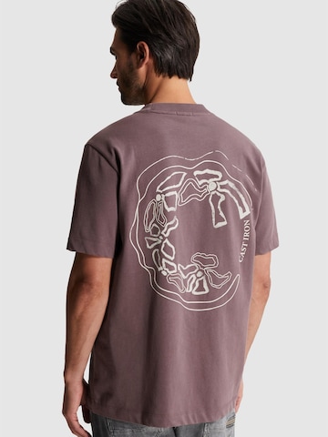 CAST IRON Shirt 'T-shirt in jersey with back artwork' in Lila: voorkant