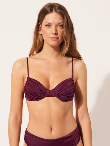 CALZEDONIA Balconette Bikini Top in Red: front