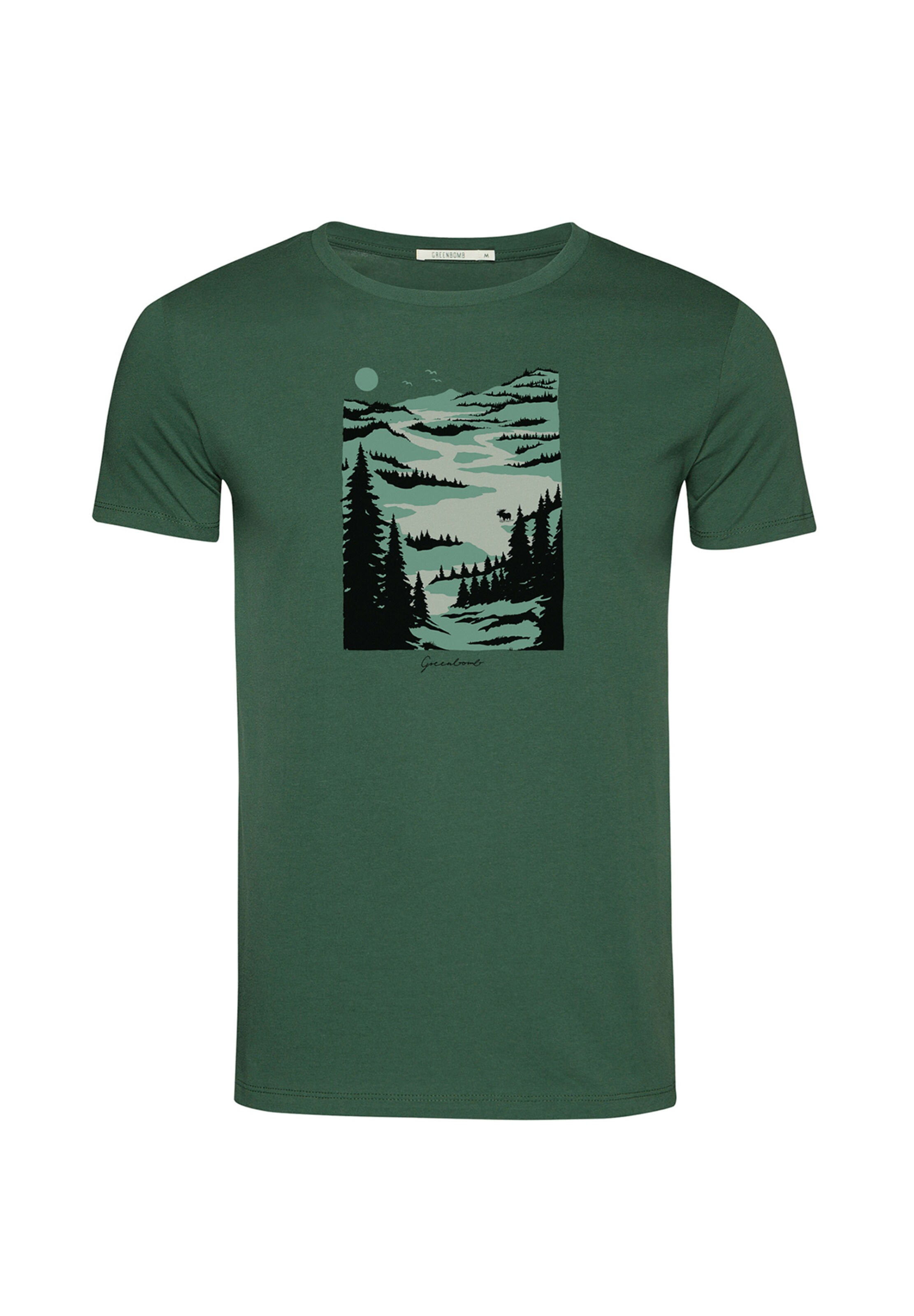 GREENBOMB Shirt 'Nature Lakeside' in Groen: voorkant