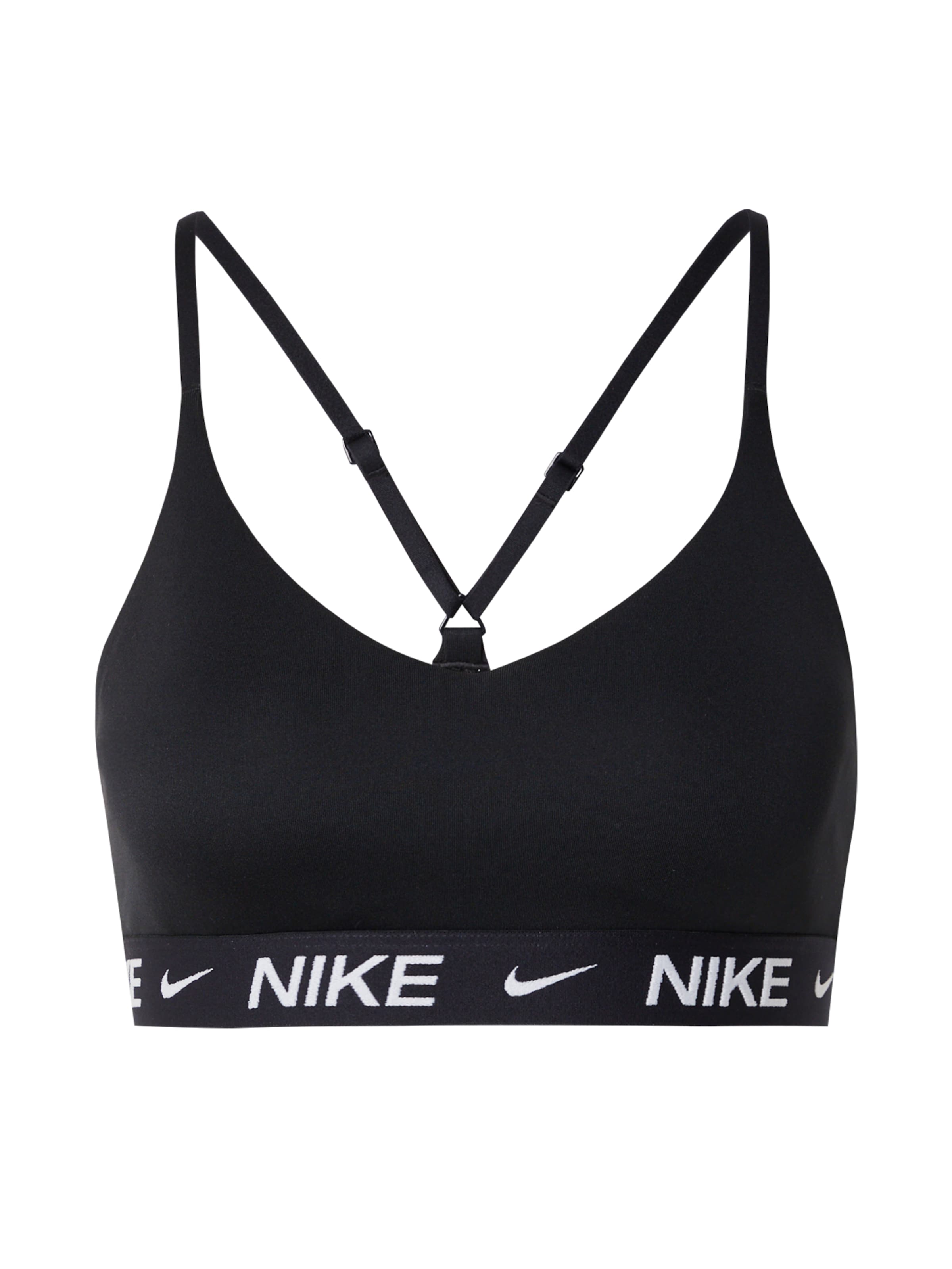 NIKE Õlapaelteta topp Spordirinnahoidja 'Indy', värv must: eest vaates