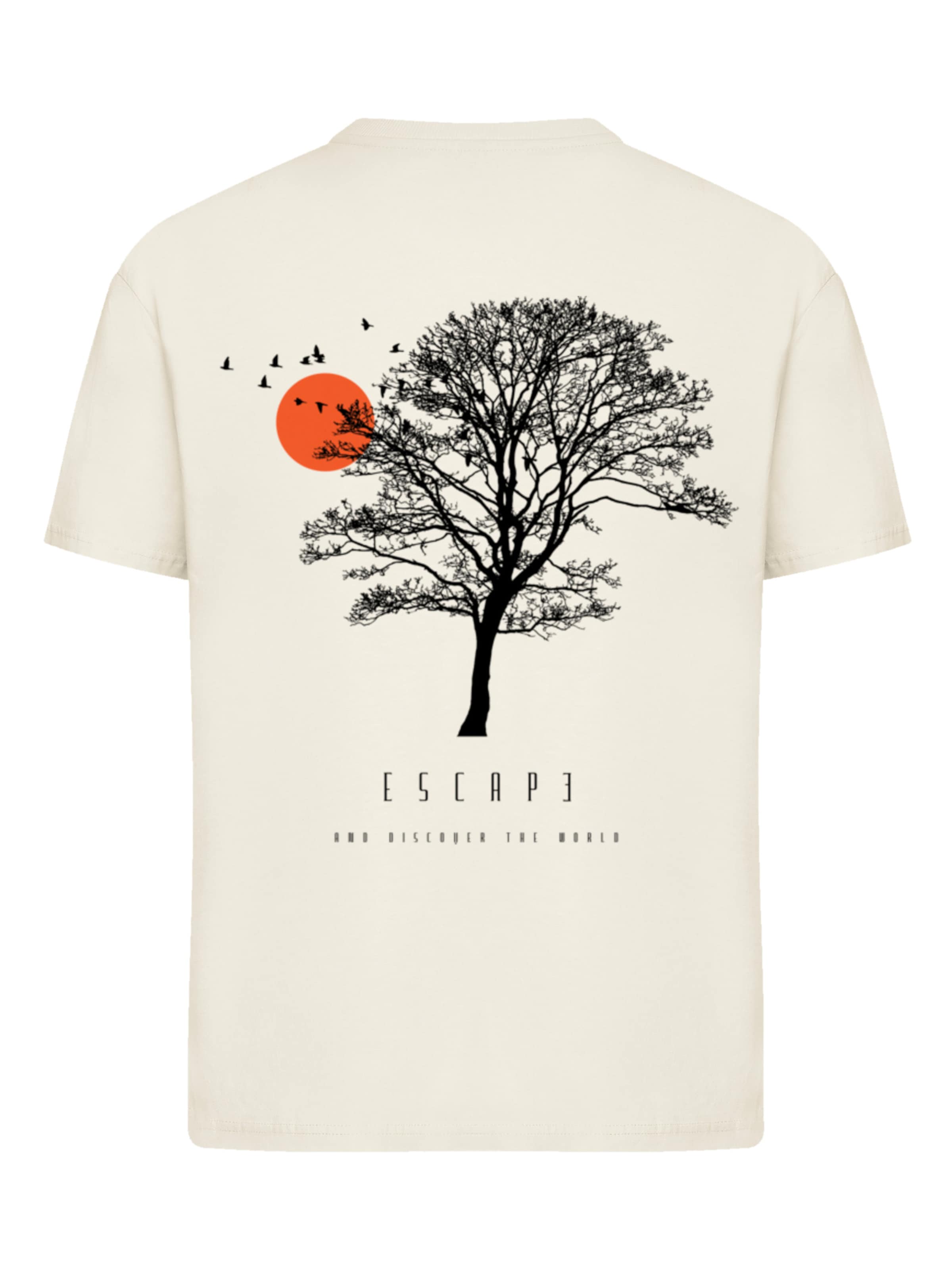 F4NT4STIC T-shirt 'Escape Discover the World Tree Birds' in Beige: Vorderseite