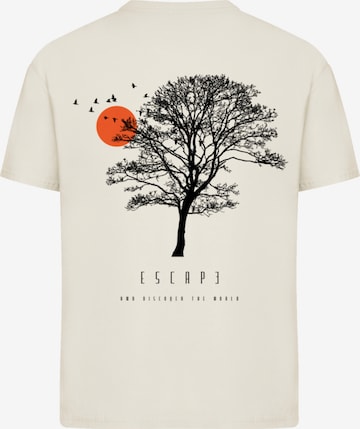 F4NT4STIC Shirt 'Escape Discover the World Tree Birds' in Beige: front