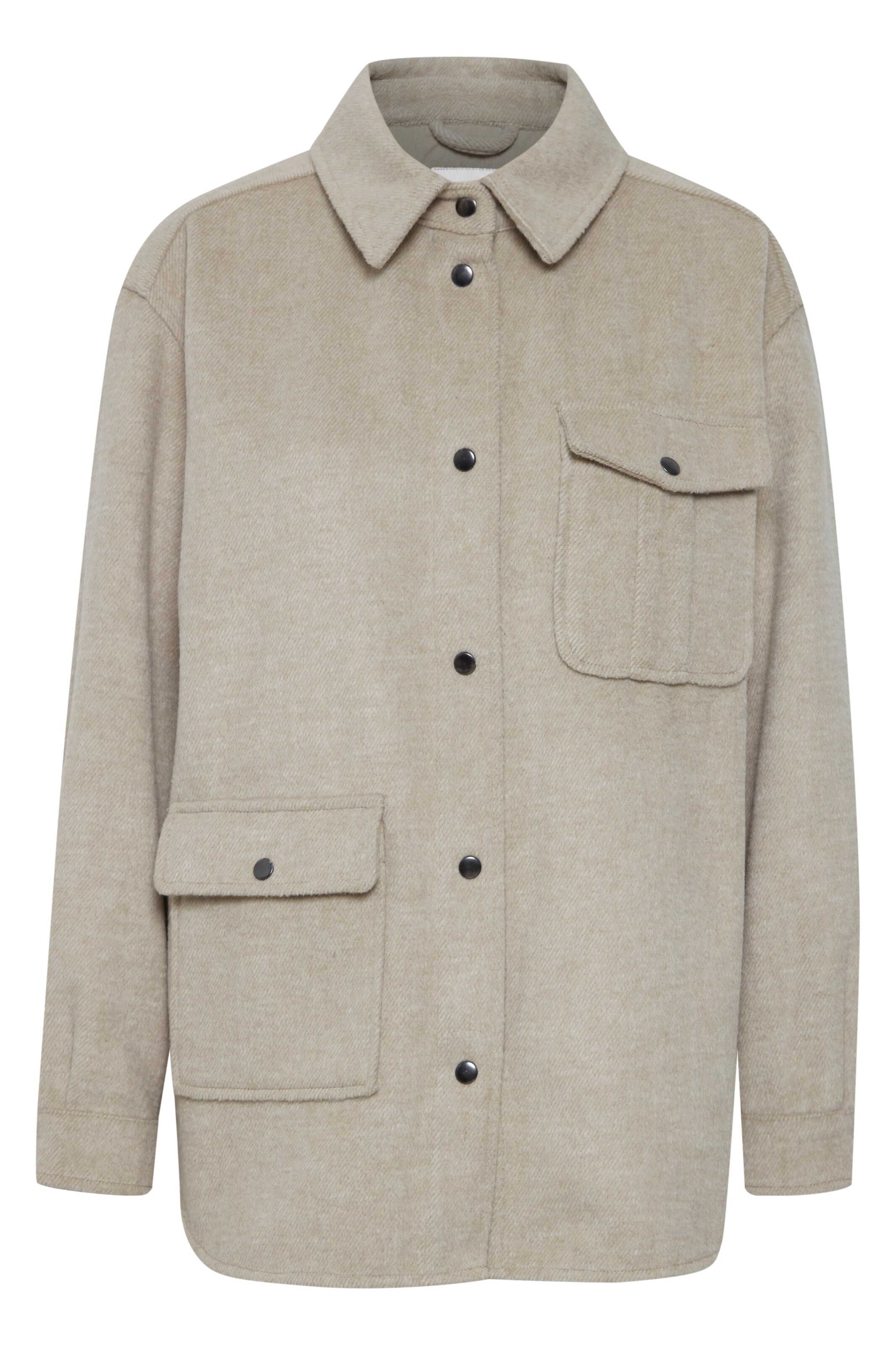 PULZ Jeans Tussenjas 'PEYTON' in Grijs: voorkant