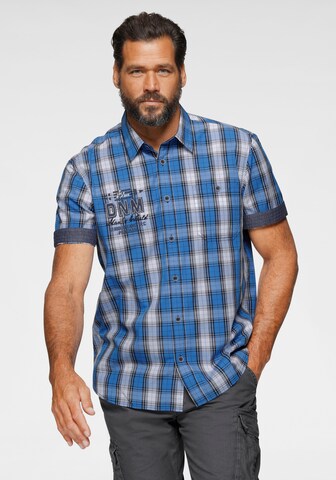 Man's World Comfort Fit Man's World Kurzarmhemd in Blau: Vorderseite