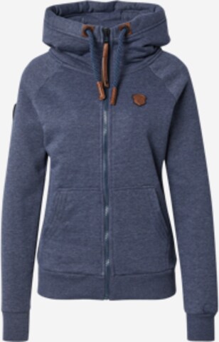 naketano Zip-Up Hoodie in Blue: front