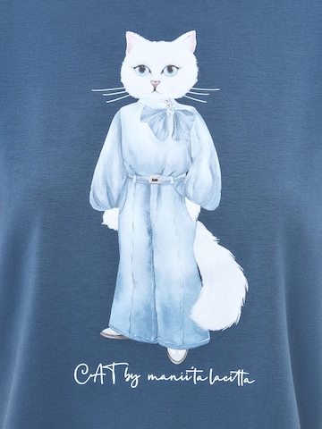 T-shirt CAT by Maniita Lacitta en bleu