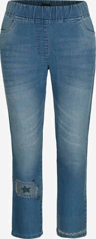 MIAMODA Skinny Jeggings in Blue: front