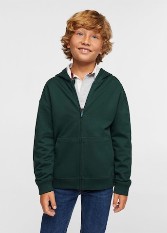 MANGO KIDS Zip-Up Hoodie 'Oregon' in Green: front