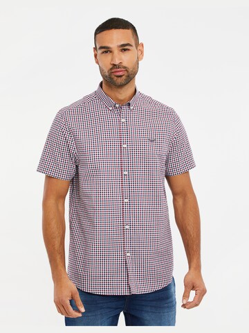 Threadbare Regular fit Button Up Shirt 'Marcello' in Red: front