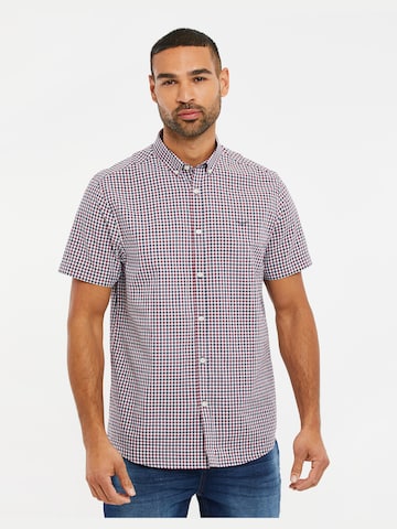 Threadbare Regular fit Button Up Shirt 'Marcello' in Red: front