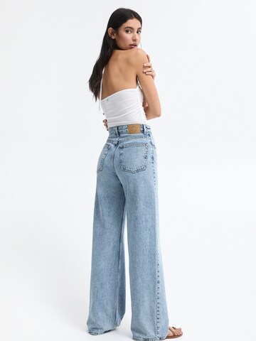 Pull&Bear Wide leg Jeans in Blauw