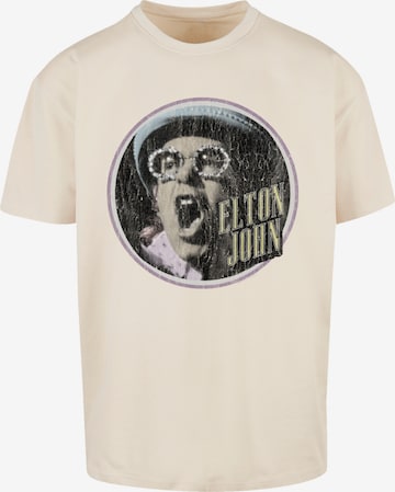 T-Shirt 'Elton John Vintage Circle' F4NT4STIC en beige : devant