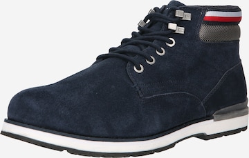 TOMMY HILFIGER - Botas con cordones en azul: frente