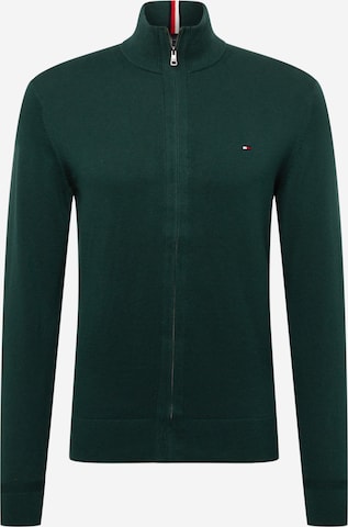 TOMMY HILFIGER Knit cardigan in Green: front