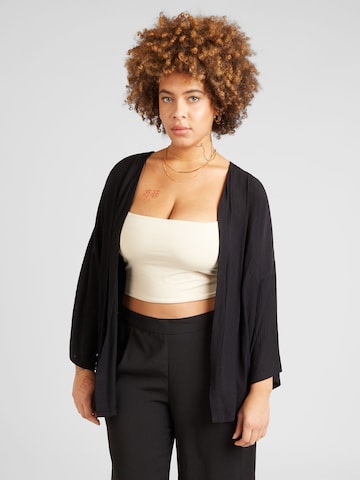 ONLY Carmakoma Knit cardigan 'Georgia' in Black: front