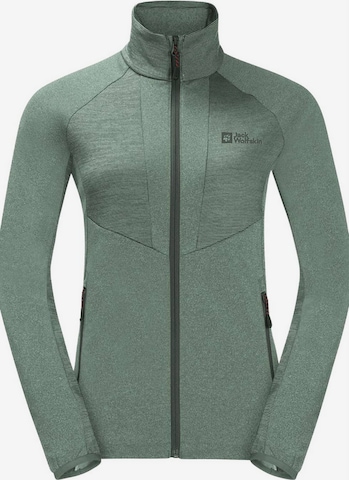 JACK WOLFSKIN Athletic Fleece Jacket in Green: front