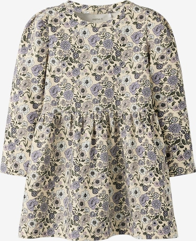 NAME IT Haljina 'NMFNIKALA' veličine 86 u bež / tamno zelena / svijetloljubičasta / bijela, Pregled proizvoda