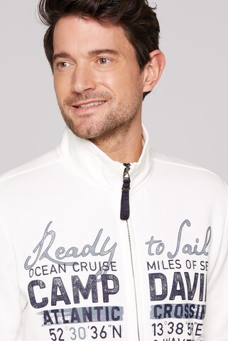 CAMP DAVID Sweatjacke mit Logo Artworks in Weiß