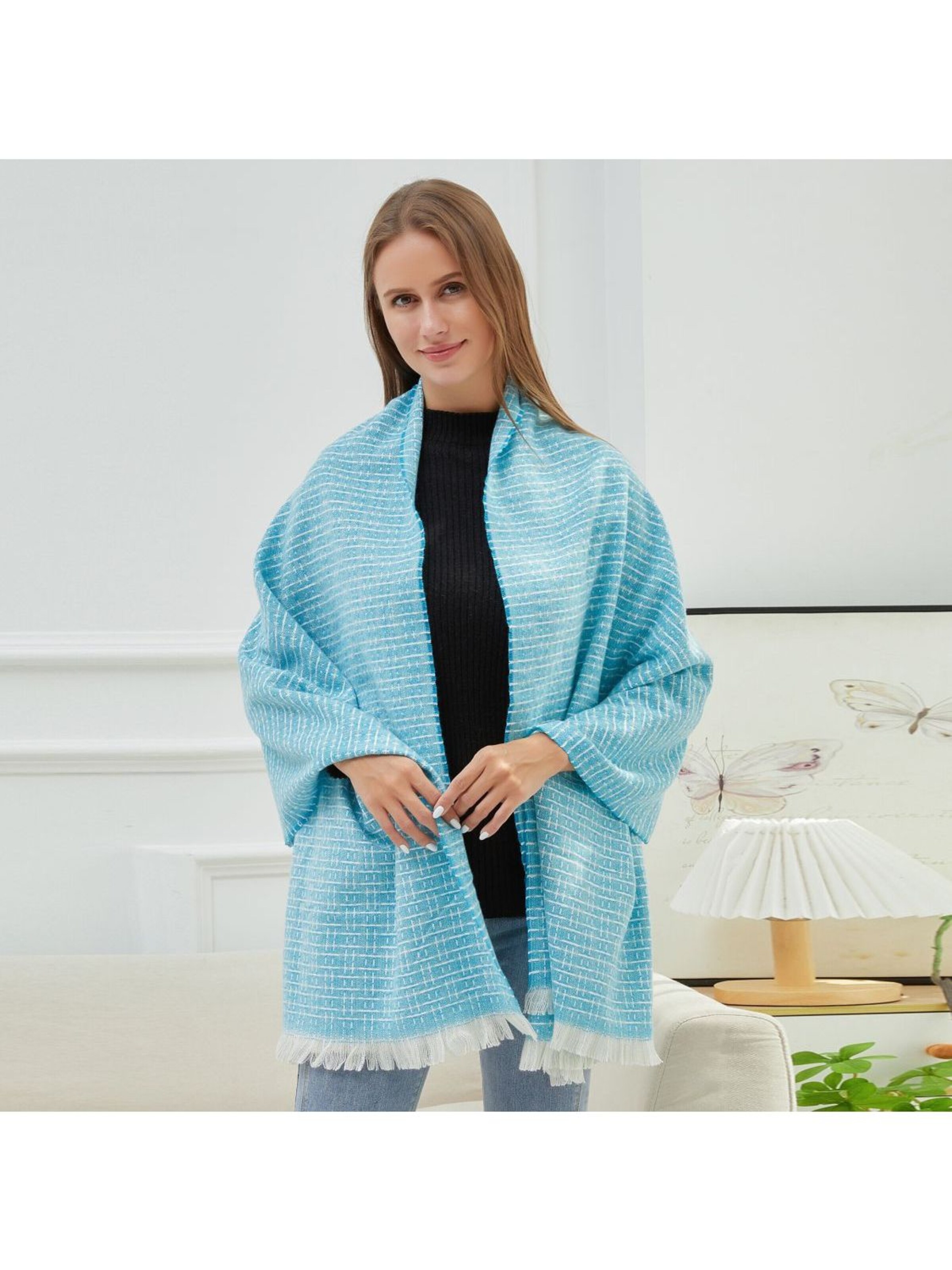 alberto cabale Scarf 'SERENA' in Blue