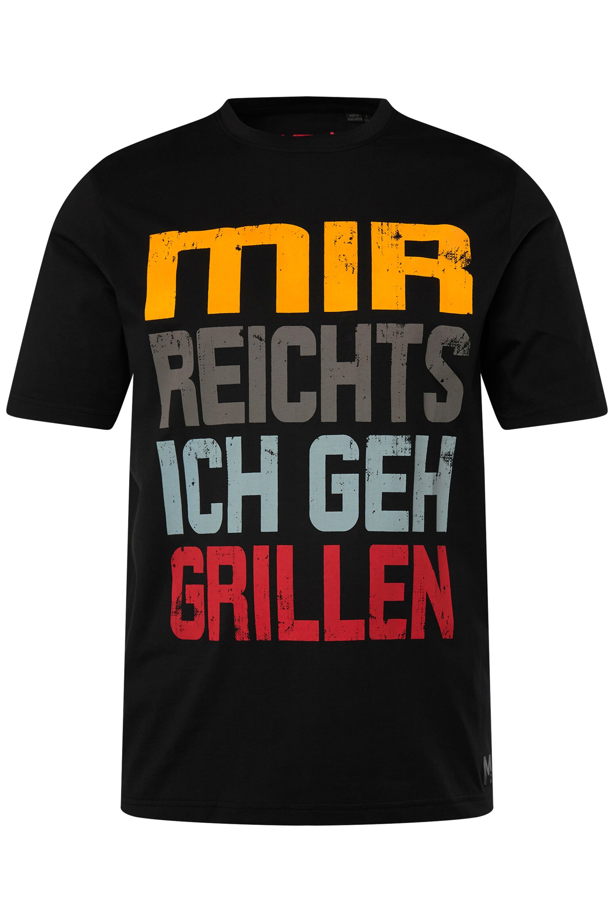 Men Plus T-Shirt in Schwarz: Vorderseite